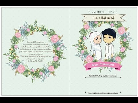  Desain  Undangan  Pernikahan  Kartun Islami YouTube