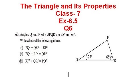 NCERT Solution CLASS-7(VII) Math CHAPTER- 6 The Triangles and its Properties Ex-6.5 Q6 @bhullar
