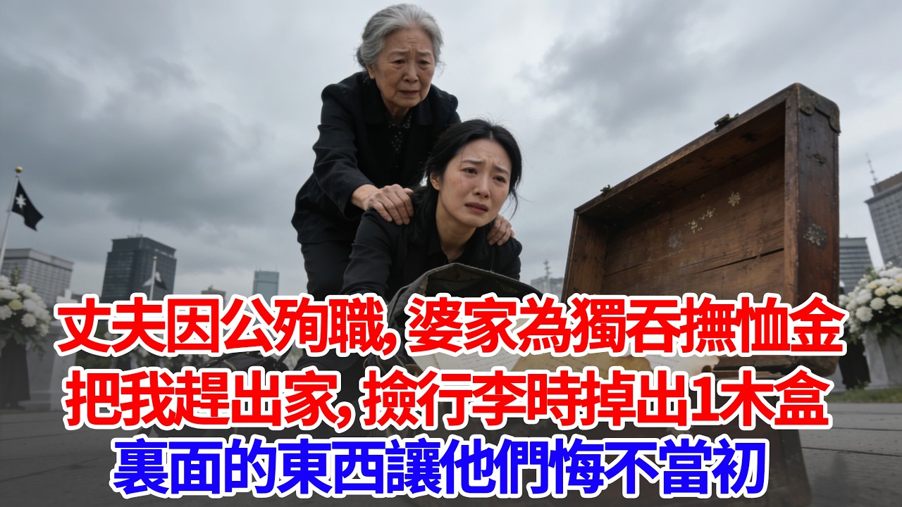 丈夫因公殉職，婆家為獨吞撫恤金，把我趕出家門。撿行李時掉出1個舊木盒，打開裏面的東西讓他們悔不當初！#人生感悟 #正能量 #為人處世 #情感 #故事 #葵寶說書鋪