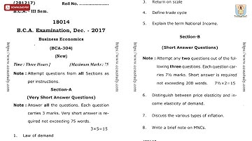 BCA 3RD SEM BUSINESS ECONOMICS DEC 2017 | CCSU
