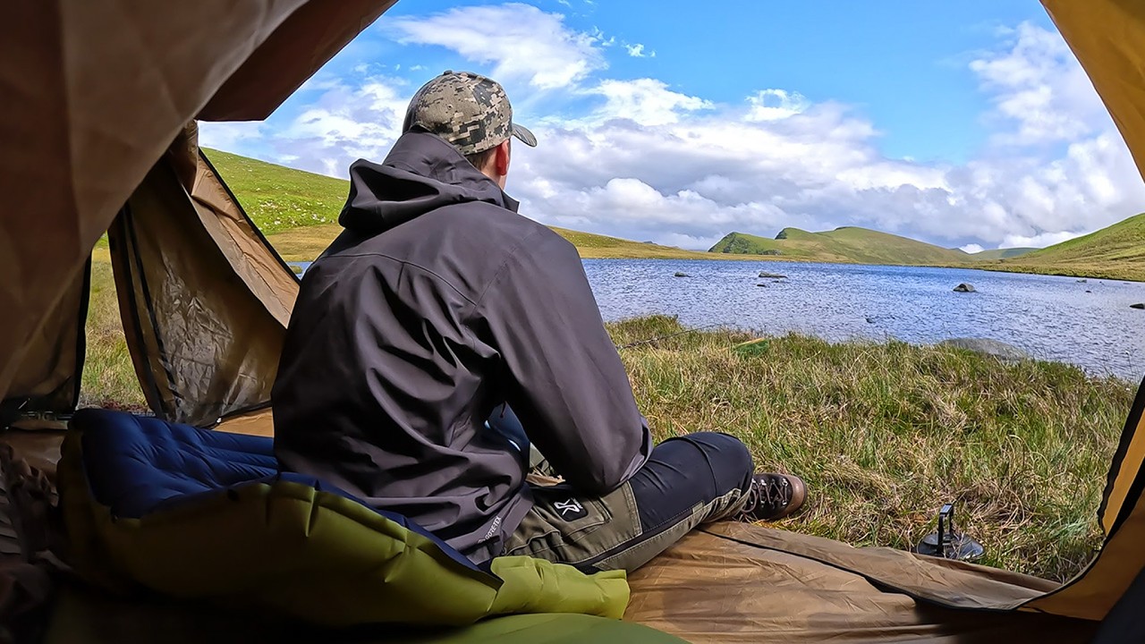 Solo Camping at a Remote Mountain Lake | Catch & Cook Wild Trout