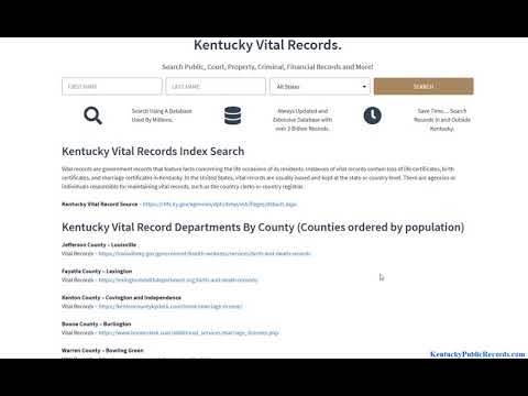 Kentucky Vital Records (Birth, Death, Marriage, Divorce Search Online).