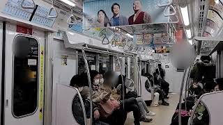 東京メトロ銀座線1000系電車車内の様子　渋谷浅草　Tokyo Metro Ginza Line 1000 Series Inside The Train Shibuya Asakusa
