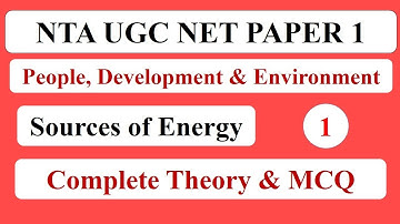 Sources of Energy | UGC NET Paper 1 - People Development and Environment [Hindi] MCQ Explanation