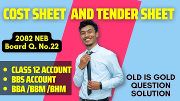 Class 12 Account 2082 Board Solution | Cost Sheet | Unit or Output Costing | BBA/BBS Account