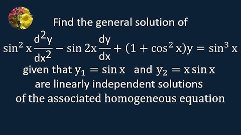 The Wronskian , Variation of Parameters for Differential Equations (MM-10.6-13)