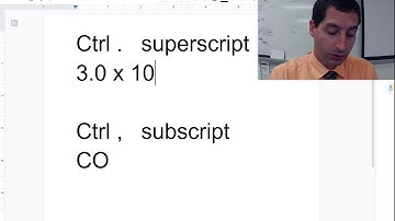superscript shortcut in Google docs