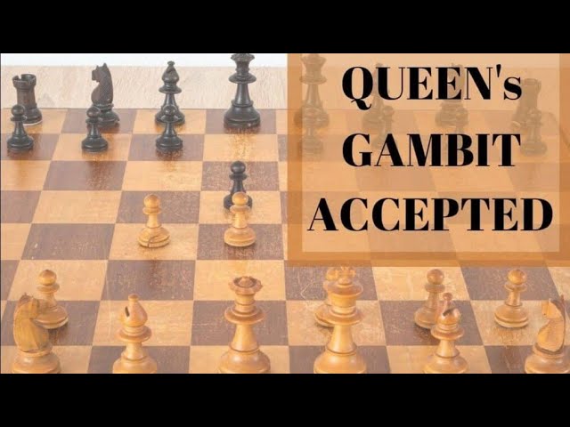 Chess opening position, Queen's gambit, accepting, learning chess