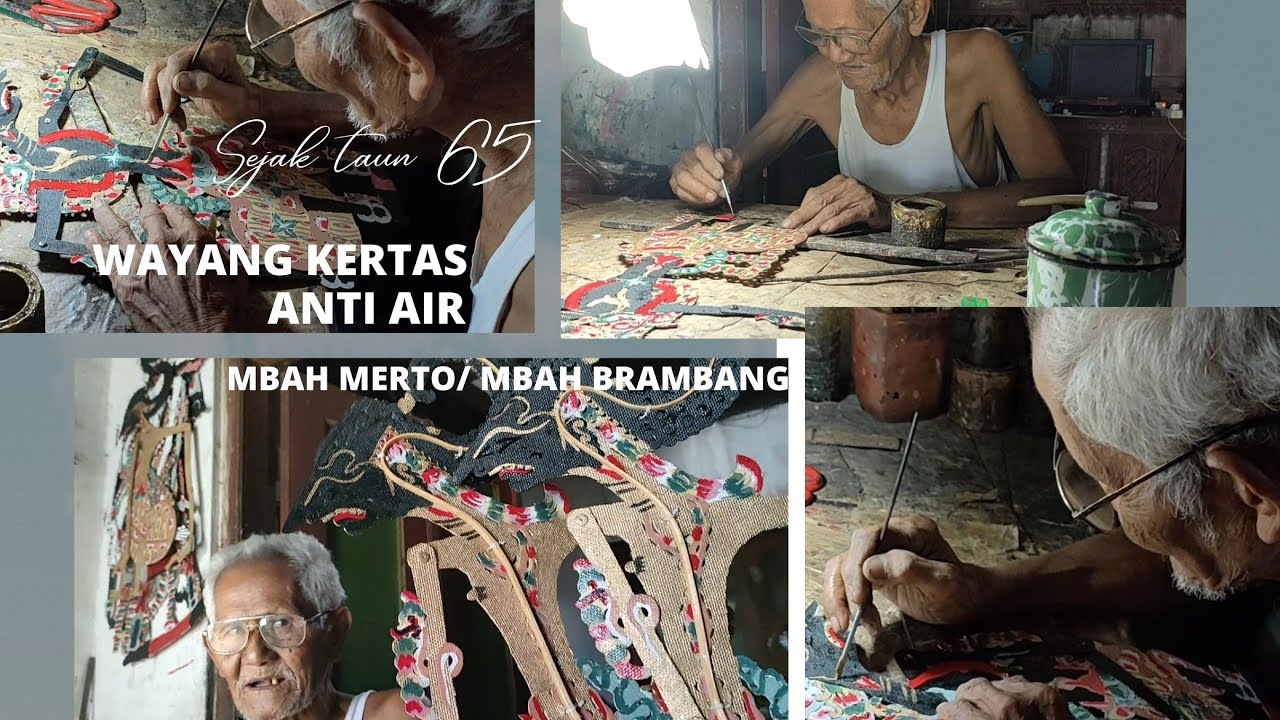 SEJAK TAUN 65 WAYANG KERTAS ANTI AIR. PENGRAJIN WAYANG LEGENDARIS MBAH MERTO WIREJO/MBAH BRAMBANG