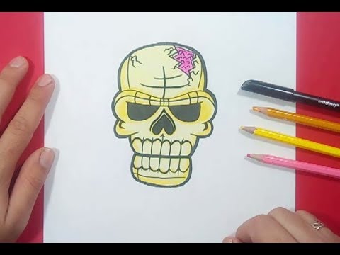 Como dibujar una calavera paso a paso 28 | How to draw a skull 28 - YouTube