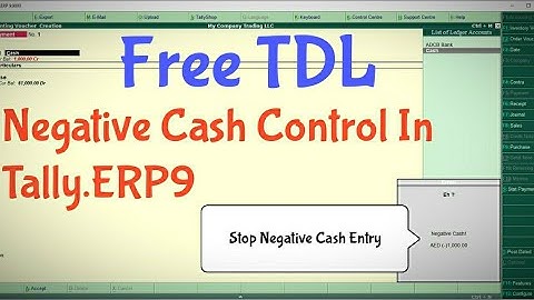 Free Tally TDL Ep 02 How to Stop Negative Cash in Tally.EPP9 #tallytouch #tallyprime #freetdl #tally