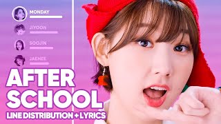 Video thumbnail of "Weeekly - After School (Line Distribution + Lyrics Color Coded) PATREON REQUESTED"