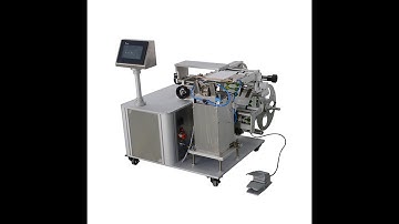 semi automatic wires/ lollipop/ jelly tube sticker folding labeling machine in packaging industry