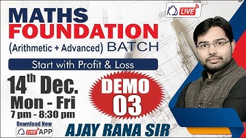 Basic Maths | Maths Foundation Batch | Arithmetic+Advance | For SSC/BANK/CPO | By Ajay Rana Sir