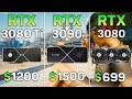 RTX 3080 Ti vs RTX 3090 vs RTX 3080 - Ray Tracing \ DLSS - 12 Games Test 4k