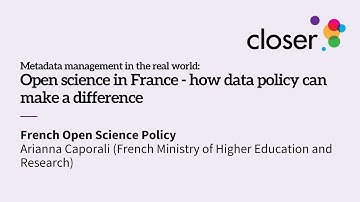 Metadata management in the real world: French Open Science Policy - Arianna Caporali