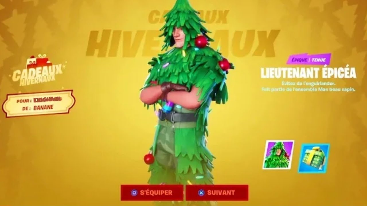 Comment avoir le skin sapin de Noël sur fortnite - YouTube