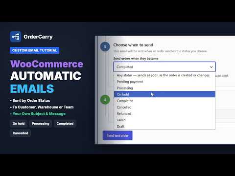 Automatic WooCommerce Emails by Order Status (to Customer, Warehouse or Team)