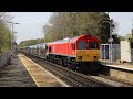 Freshly repainted db cargo 66002 powers through kemsing with the toyota car train  12424