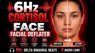 Cortisol Face Reset | 432Hz + 6Hz Binaural Beats | Cortisol Reduction Frequency | Green Noise
