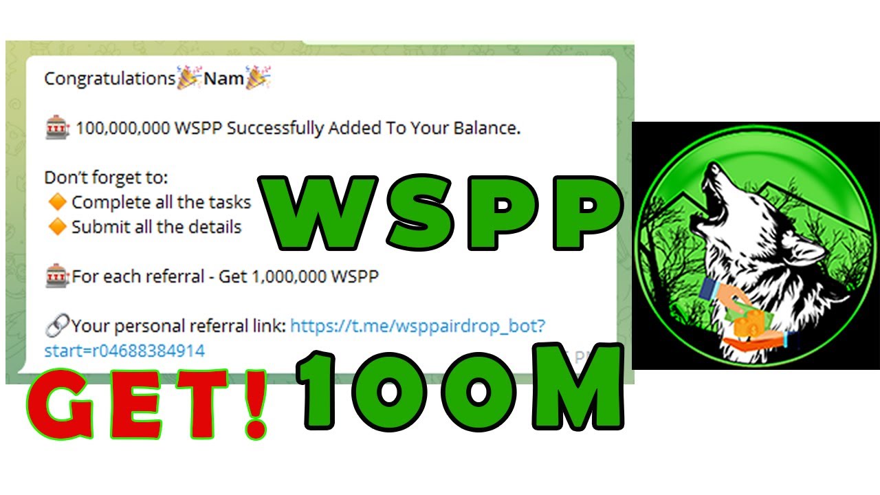 Airdrop 100M WSPP (Wolf Safe Poor People) - Bep20 BSC wallet address