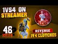 Best 1 vs 4 clutches  best revenge  48 kills in 3 games  pubg mobile  4 pm gujjar 