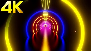 4K OLED Abstract Neon Light Screensaver Multi Color Tunnel Black Screen Relaxing Sci-fi Video Loop