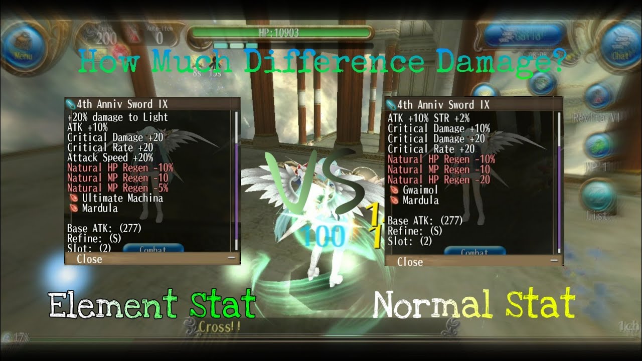 Toram Online How much Difference Damage between Element Stat and