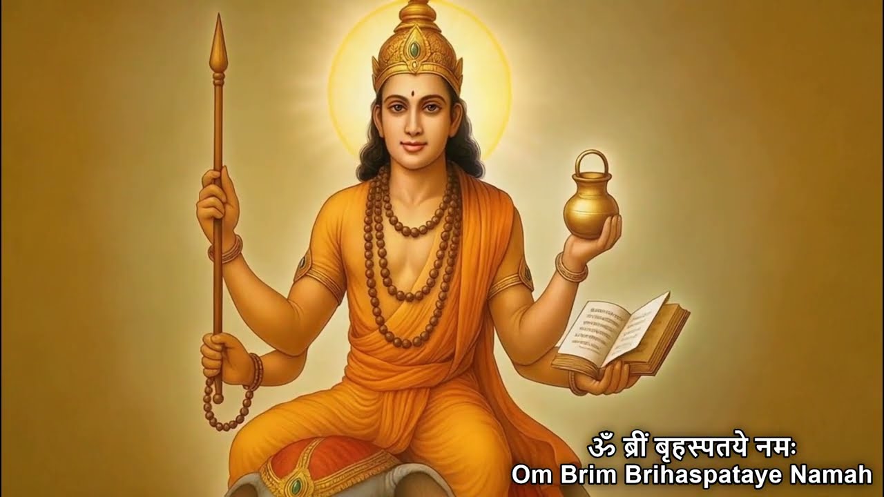 Om Brim Brihaspataye Namah — 1 Hour Jupiter Mantra Meditation Loop | Wealth, Wisdom & Guru Blessings