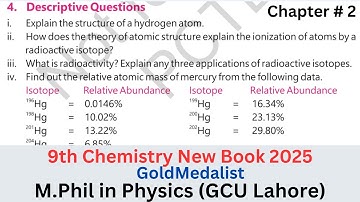 9th class chemistry chapter 2 Descriptive questions and investigative question | Rana Hassan Ali