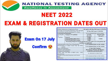 NEET Ug 2022 Exam Dates Out Official Notification || NTA Official Notification | Register Online Now