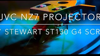 JVC NZ7 projecting to a 140” 2.35:1 Stewart Filmscreen ST130 G4.