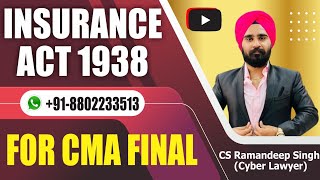 INSURANCE ACT 1938 (FOR CMA FINAL) BY CS RAMANDEEP SINGH (CYBER LAWYER)