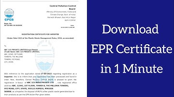 How to Download EPR Certificate | Plastic Waste EPR