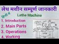 Lathe machine!! Main parts of lathe  machine!! Operations performed  on lathe machine