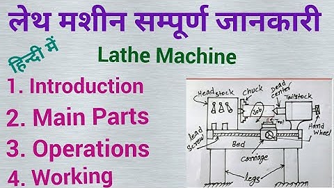 Lathe machine!! Main parts of lathe  machine!! Operations performed  on lathe machine