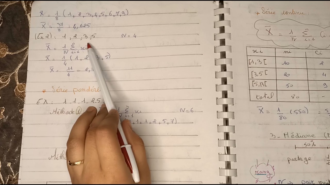 statistique descriptive 4: les paramètres de dispersion et position (la moyenne ) 