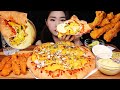 ASMR MUKBANG 최애 피자 한판 순삭🍕토핑 듬뿍 고구마 피자 치킨텐더 갈릭소스 추가 피자 먹방 Sweet Potato Pizza & Crispy Chicken Tender