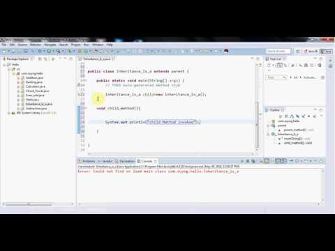 Inheritance IS-A Relationship example in java in eclipse