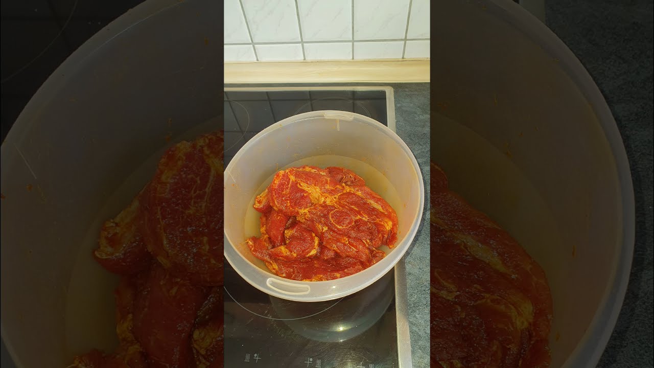 2 cm schweinenacken steak selbst mariniert...schnell ... einfach und ...