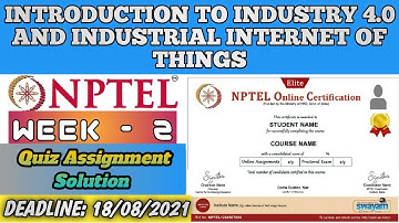 Introduction to Industry 4.0 and Industrial Internet of Things|NPTEL|Week 2| Assignment 2 Solution