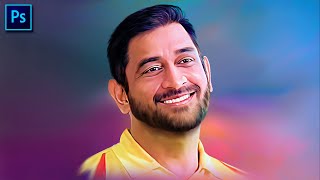 M.S. Dhoni Digital Painting In Photoshop msdhoni dhoni digitalart chennaisuperkings t20 art