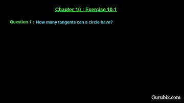 Ex 10.1 : Q.1 : How many tangents can a circle have?... Ch 10 | Math for Class X CBSE