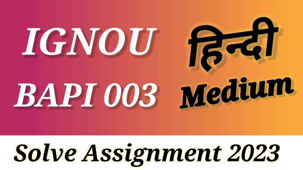 bapi3 assignment in hindi