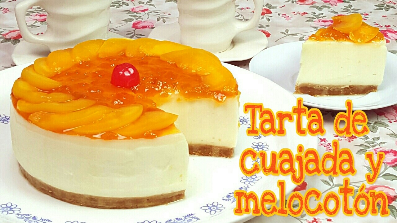 Tarta de cuajada y melocotón, postre sin horno | Mi tarta preferida - YouTube