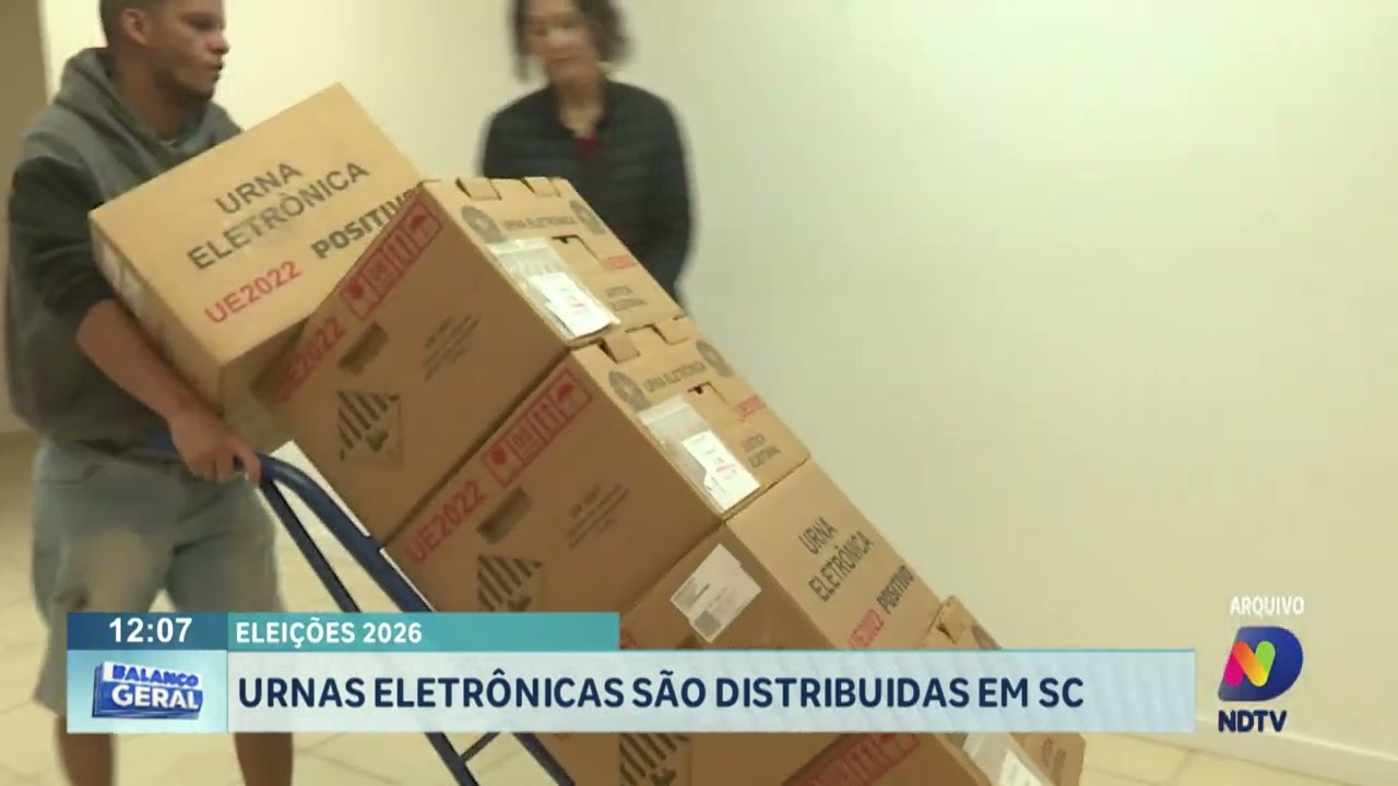 Eleições 2026: urnas eletrônicas são distribuídas em SC