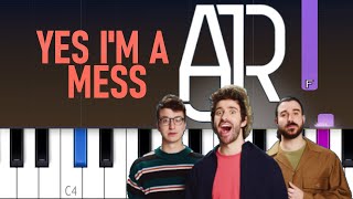 Video thumbnail of "AJR - Yes I'm A Mess (Piano tutorial)"
