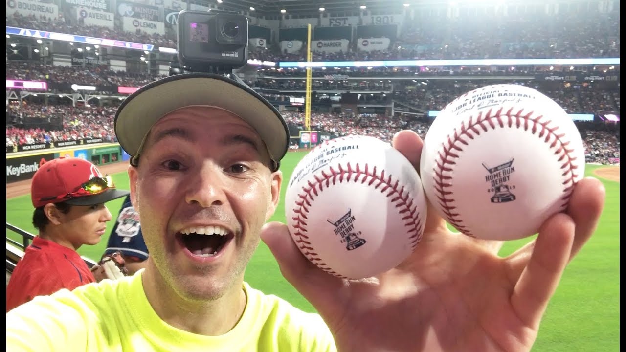 Catching TWO HOME RUNS at the 2019 HR Derby at Progressive Field YouTube