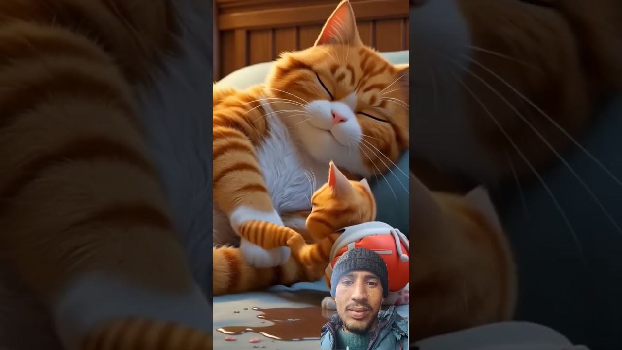 the little cat peeds in it's pants 