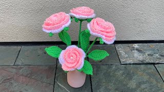 🥰How to Crochet a Rose 💯Easy and Fast🌹Roses for Mothers’s Day